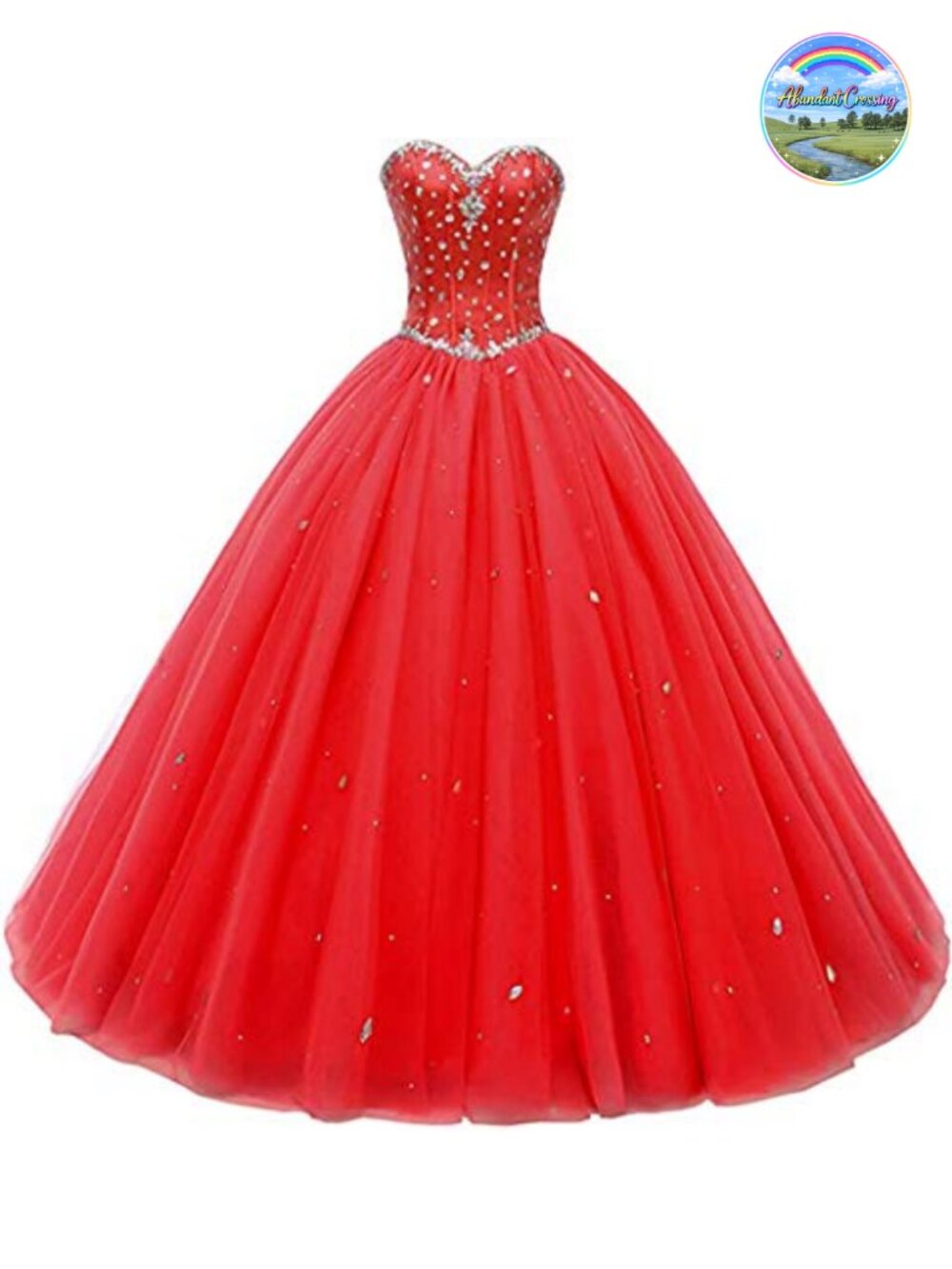 Women's Sweetheart Ball Gown Tulle Satin Prom Dress Sequin Beaded